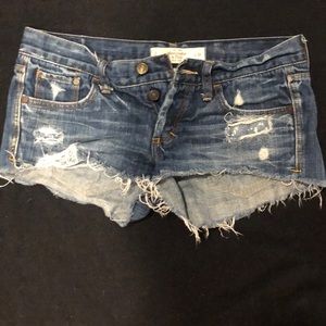 Boyfriend distressed denim shorts